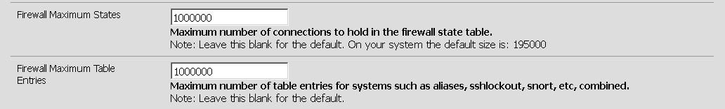 pfSense advanced options