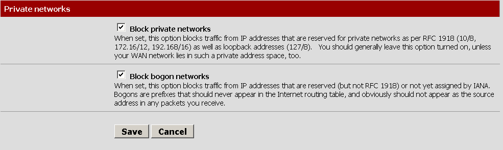 pfSense anti spoof