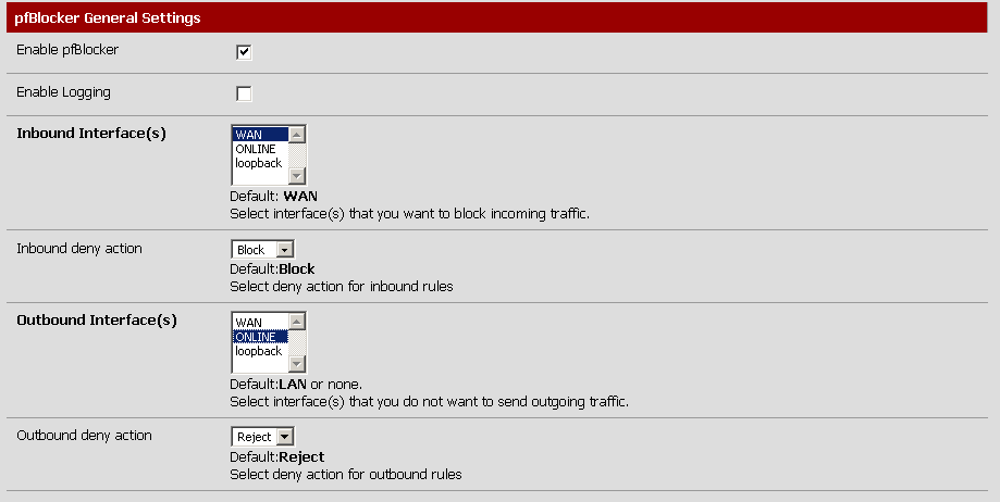 pfBlocker options